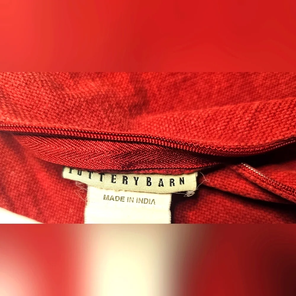 [POTTERY BARN] (2) Red Decorative Pillow Case Covers